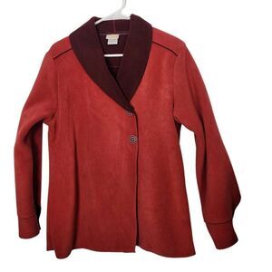 Artisans fleece shacket jacket burnt orange size medium